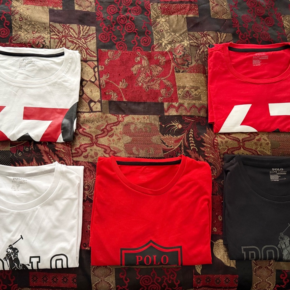 Polo Ralph Lauren Performance Bundle Lot(5) POLO 67/Big Pony Crest T-Shirts
